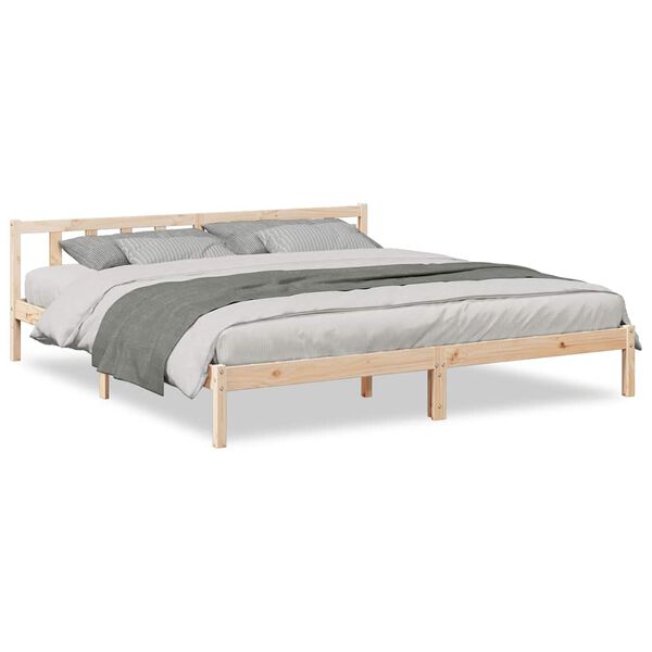 vidaXL Cama extra longa sem colch&atilde;o 200x210 cm madeira de pinho maci&ccedil;a
