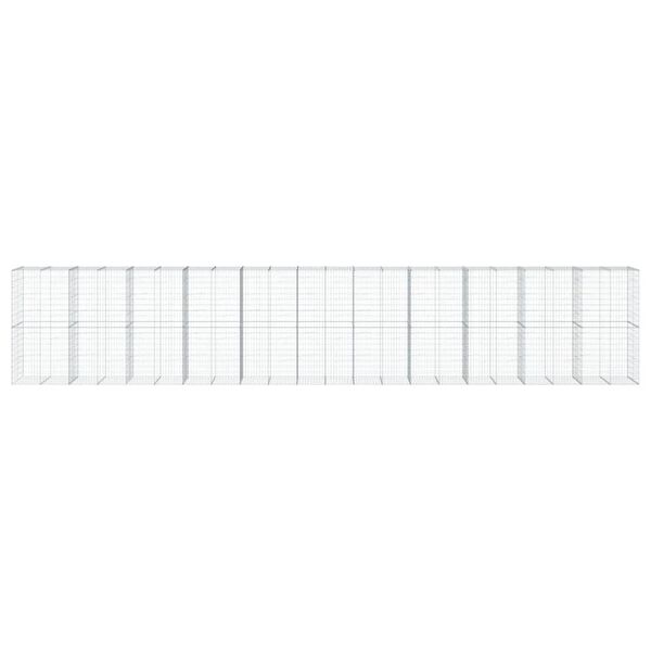 vidaXL Cesto gabião com cobertura 1100x100x200 cm ferro galvanizado