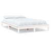 vidaXL Estrutura de cama 140x200 cm pinho maci&ccedil;o branco