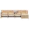 vidaXL 5 pcs conjunto lounge de jardim c/ almofad&otilde;es pinho maci&ccedil;o