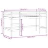vidaXL Cama alta p/ crian&ccedil;a c/ cortinas 90x190 cm pinho maci&ccedil;o azul