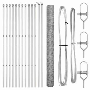 vidaXL Poste de Cerca Prateado