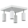vidaXL Foco de teto com holofotes Branco 26 x 26 x 16,5 cm Metal
