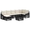vidaXL Conjunto de Sof&aacute; de Jardim 8 unid. Preto vime PE