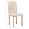 vidaXL Cadeiras de jantar 4 pcs tecido cor creme