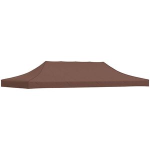 vidaXL Teto para tenda de festas 6x3 m 270 g/m&sup2; castanho