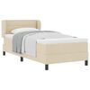 vidaXL Cama Box com colch&atilde;o com cabeceira Creme 80 x 200 cm tecido