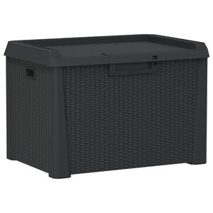 vidaXL Caixa de arruma&ccedil;&atilde;o para jardim 125 L PP antracite