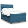 vidaXL Cama com molas/colch&atilde;o 160x200 cm veludo azul