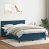 vidaXL Cama box spring com colch&atilde;o 160x210 cm veludo azul escuro