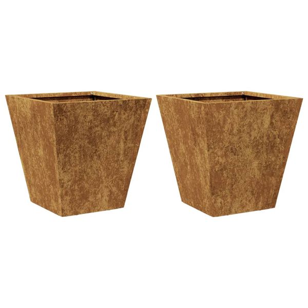 vidaXL Garden Planters 2 pcs 30x30x30 cm aço resistente às intempéries