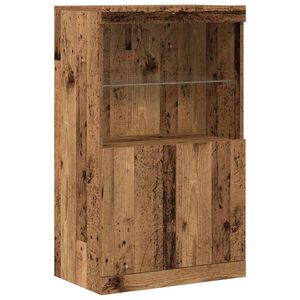 vidaXL Aparador LED Castanho 60 x 37 x 100 cm Derivados de Madeira