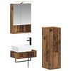 vidaXL Conjunto de Arm&aacute;rios para Banheiro 4 pcs Madeira antiga