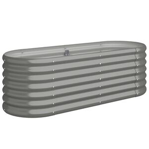 vidaXL Canteiro elevado jardim 114x40x36cm a&ccedil;o galvanizado cinzento