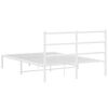 vidaXL Estrutura de cama com cabeceira 140x200 cm metal branco