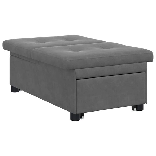 vidaXL Sof&aacute;-cama retr&aacute;til Cinza Escuro 194 x 67 x 82 cm Microfibra