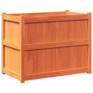vidaXL Vaso/floreira de jardim 90x50x70 cm pinho maci&ccedil;o castanho cera