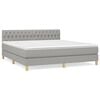 vidaXL Cama com molas/colch&atilde;o 180x200 cm tecido cinzento-claro