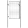 vidaXL Port&atilde;o de jardim em a&ccedil;o galvanizado 105x100 cm cor prata
