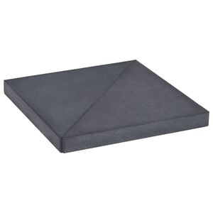 vidaXL Base para guarda-sol quadrada em granito 15 kg preto