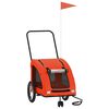 vidaXL Reboque bicicleta p/ animais tecido oxford/ferro laranja