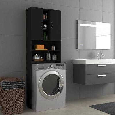 vidaXL Armário máquina de lavar roupa 64x25,5x190 cm preto