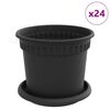 vidaXL Vasos de Plantas 24 pcs Preto &Oslash; 15 x 12 cm Pl&aacute;stico
