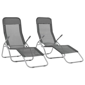 vidaXL Espregui&ccedil;adeiras dobr&aacute;veis 2 pcs textilene antracite