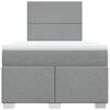 vidaXL Cama boxspring com colch&atilde;o 120x190 cm tecido cinzento-claro