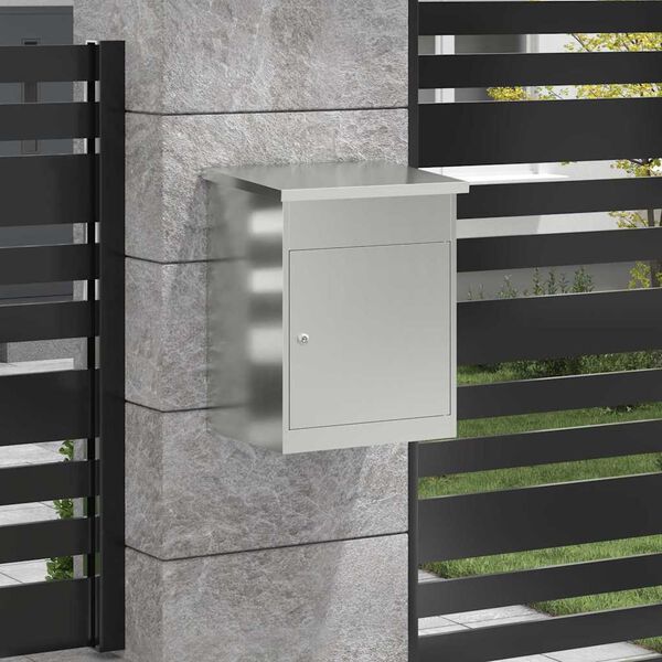 vidaXL Caixa para entrega de pacotes com porta Preto 47.5 x 38 x 59 cm