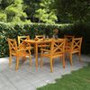 vidaXL 7 pcs conjunto de jantar para jardim madeira de ac&aacute;cia maci&ccedil;a