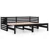 vidaXL Estrutura sof&aacute;-cama de puxar 2x(90x190) cm pinho maci&ccedil;o preto
