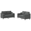 vidaXL 2 pcs conjunto de sof&aacute;s com almofadas tecido cinzento-escuro