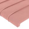 vidaXL Cabeceira de cama c/ luzes LED veludo 180x5x118/128 cm rosa