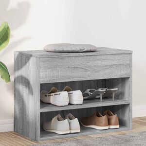 vidaXL Banco sapateira 60x30x45cm derivados de madeira cinzento sonoma