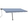 vidaXL Toldo retr&aacute;til manual independente 450x350 cm azul e branco