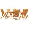 vidaXL Conjunto de Jantar para Jardim Dobr&aacute;vel 7 pcs Castanho