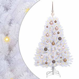vidaXL &Aacute;rvore de Natal Artificial 120 cm PVC e A&ccedil;o Branco