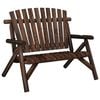 vidaXL Banco de jardim 2 lugares 119x85x98 cm madeira de abeto maci&ccedil;a