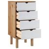 vidaXL Arm&aacute;rio gavetas OTTA 45x39x90 cm pinho maci&ccedil;o castanho/branco