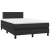 vidaXL Cama box spring colchão e LED 120x190 cm couro artificial preto