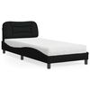 vidaXL Cama com colch&atilde;o Hvar 80x200 cm tecido preto