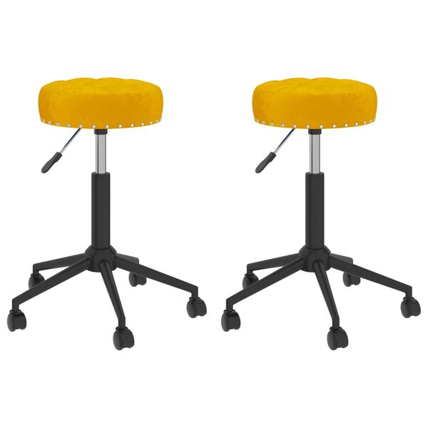 vidaXL Cadeiras de jantar girat&oacute;rias 2 pcs veludo amarelo mostarda