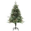 vidaXL &Aacute;rvore de Natal com pinhas pr&eacute;-iluminada 150 cm PVC e PE verde