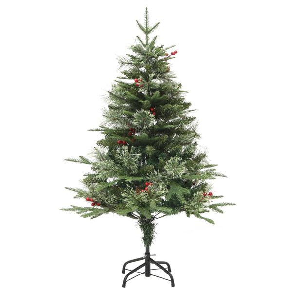 vidaXL &Aacute;rvore de Natal com pinhas pr&eacute;-iluminada 150 cm PVC e PE verde