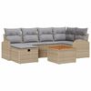 vidaXL Conjunto de Sof&aacute; de Jardim 7 unid. Bege Rattan Sint&eacute;tico
