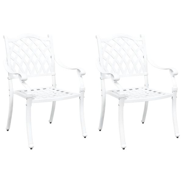 vidaXL Cadeira de Jardim 2 pcs Branco 56 x 55 x 92.5cm Alum&iacute;nio