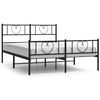 vidaXL Estrutura de cama com cabeceira e p&eacute;s 150x200 cm metal preto