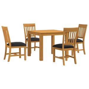 vidaXL Conjunto de sala de jantar 5 unid. Preto