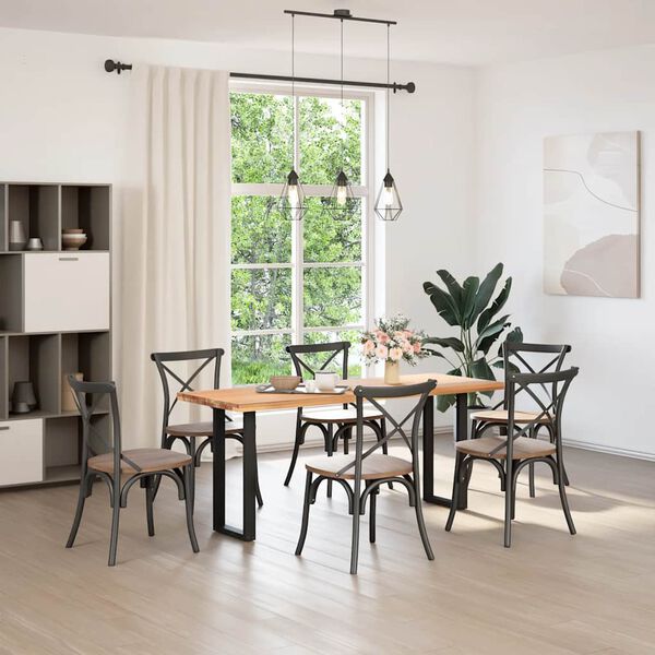 vidaXL P&eacute;s de mesa de console em forma de U, 2 pe&ccedil;as, preto, 38x(72-73) cm, a&ccedil;o